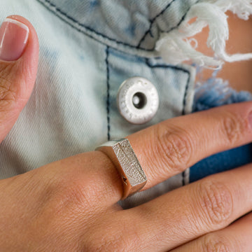 Rectangle Signet Ring • Silver Bar Ring Women • Signet Band Ring • Statement Ring • Solitaire Ring • Hand-Made Signet Ring • Gift For Mom •
